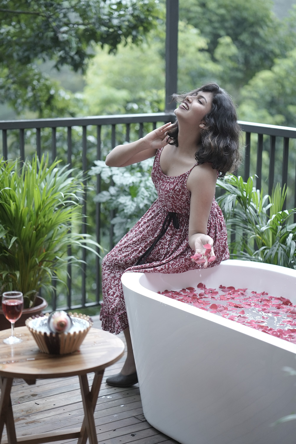 Jacuzzi amidst nature at Crystal Kuruva luxury resort